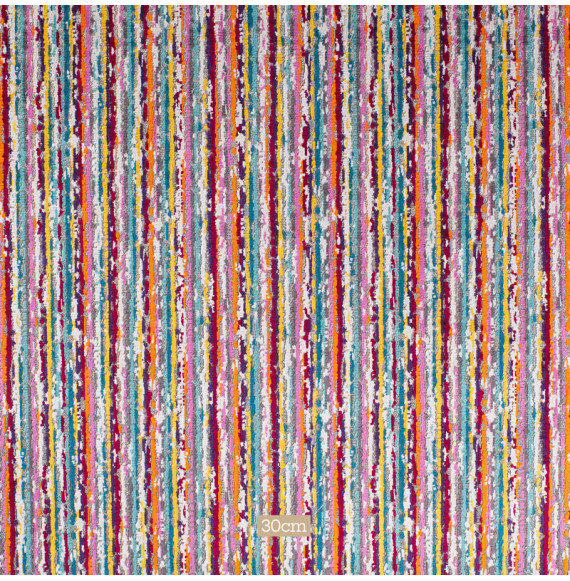 Tissu-velours-ameublement-ligné-abstrait-multicolore