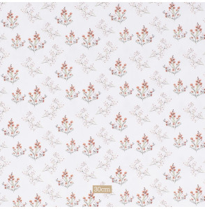 Tissu-300cm-satin-coton-blanc-petite-fleur-brun