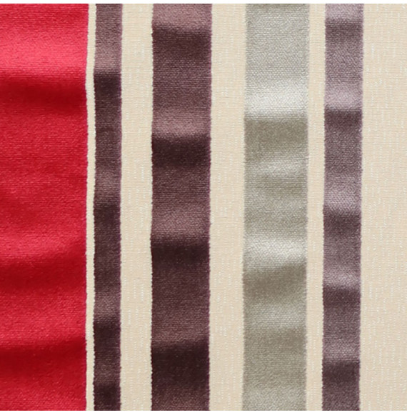 COUPON-1m70-FLUWEEL-VOOR-ZETELBEKLEDING-MET-GESTREEPT-ROOD-EN-TAUPE