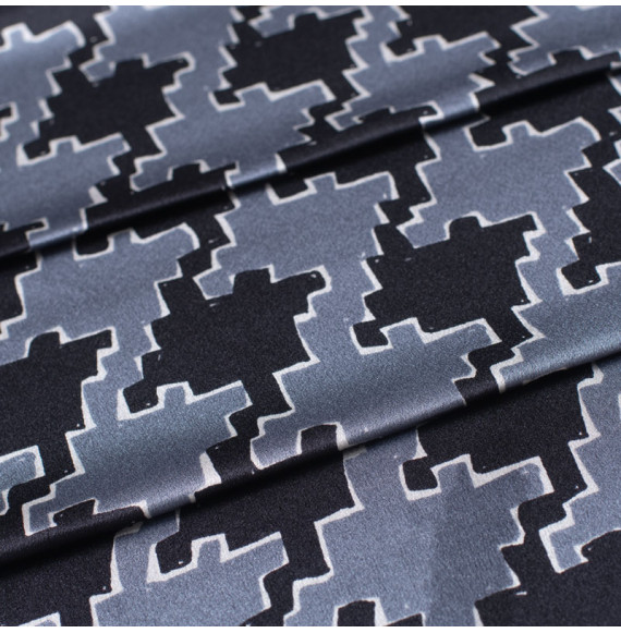 Tissu-soie-haut-de-gamme-imprimé-en-Italie-gris-géométrique
