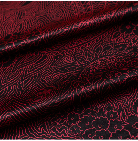 Haute-couture-zijde-stof-huis-Abraham-zwart-en-rood