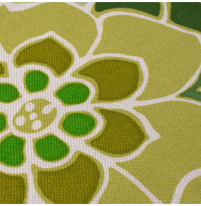 Tissu-vintage--authentique-70-fleuri-vert
