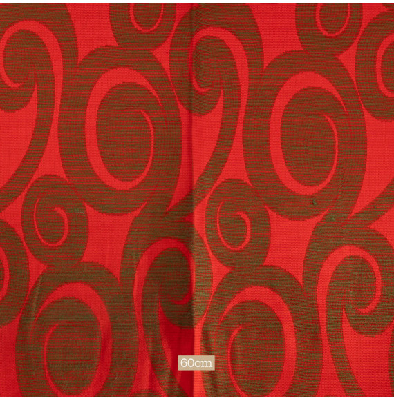 Authentiek-vintage-stof-jaren-70-geometrisch-motief-groen-en-rood