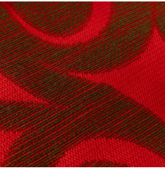 Tissu-vintage--authentique-70-géométrique-rouge-et-vert