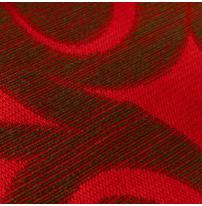 Tissu-vintage--authentique-70-géométrique-rouge-et-vert