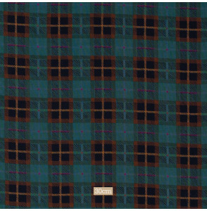 Tissu-pure-laine-haut-de-gamme-tartan-vert-et-brun