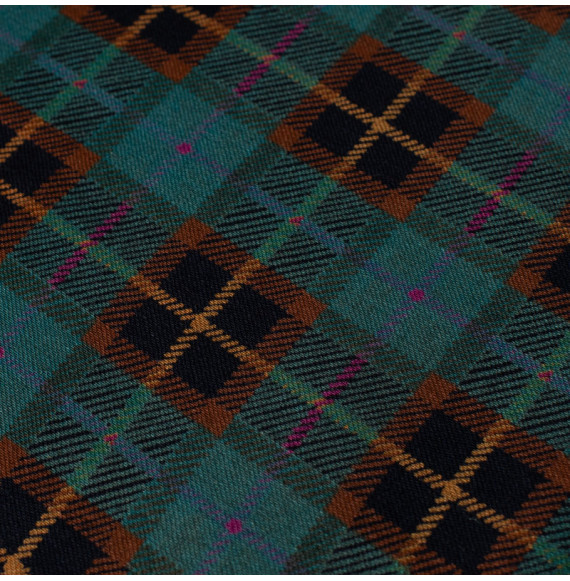 Tissu-pure-laine-haut-de-gamme-tartan-vert-et-brun