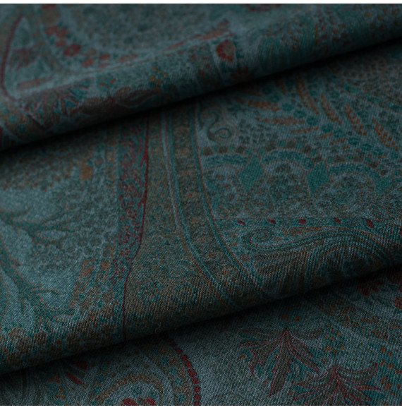 Tissu-laine-et-soie-tissé-et-imprimé-en-Italie-haut-de-gamme-vert