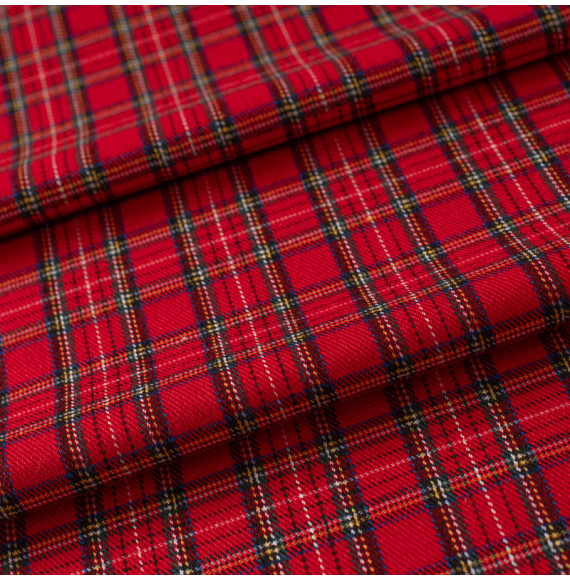 Tissu-écossais-rouge-petits-carreaux