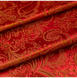Jacquard-stof-lurex-kasjmier-goud-rood
