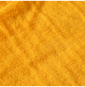 Tissu-fourrure-poil-court-jaune-d'œuf