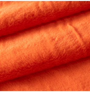 Tissu-fourrure-poil-court-orange