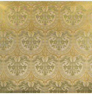 Jacquard zijde viscose art nouveau beige groen