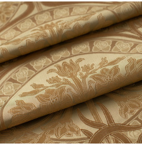 Jacquard-zijde-viscose-art-nouveau-brons