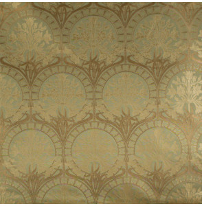 Jacquard zijde viscose art nouveau brons