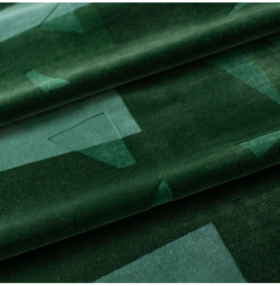 Tissu-velour-géométrique-vert-emeraude