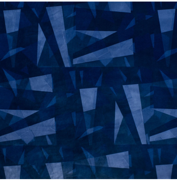 Fluwelen stof geometrische dessin kobalt blauw