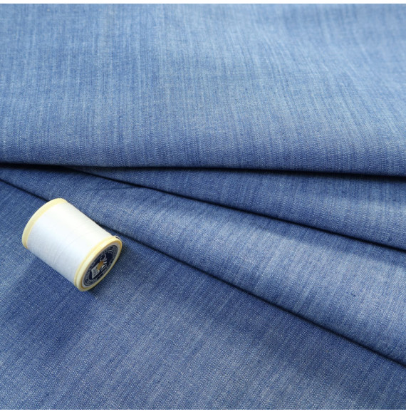 Coupon-1m-tissu-coton--denim-bleu-clair-