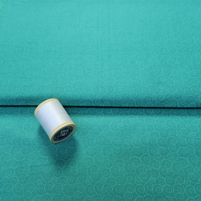 Coupon-1m20-tissu-coton-vintage-made-in-the-U.S.A-bleu-vert