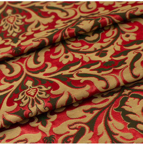Tissu-brocard-90cm-vert-rouge-et-or-arabesque
