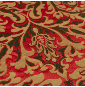 Tissu-brocard-90cm-vert-rouge-et-or-arabesque