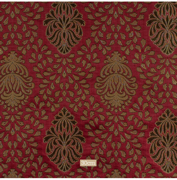Stof-brokaat-90cm-groen-rood-en-goud
klassiek-patroon