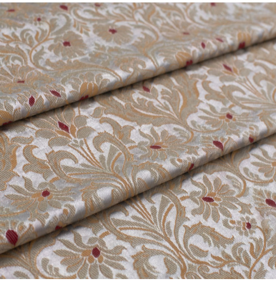 Stof-brokaat-90cm-grijs-en-goud-met-bloemen