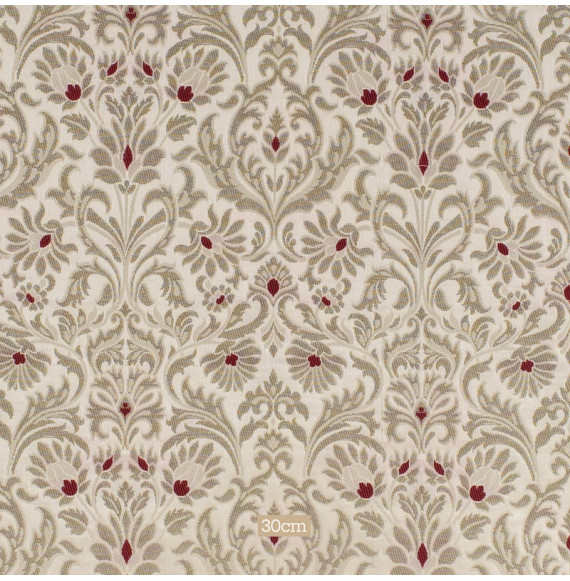Stof-brokaat-90cm-ivoor-en-goud-met-bloemen
