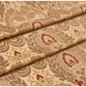 Stof-brokaat-90cm-beige-en-goud-klassiek-patroon
