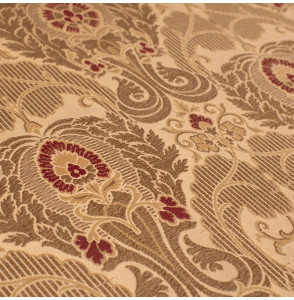 Stof-brokaat-90cm-beige-en-goud-klassiek-patroon