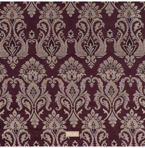 Stof-brokaat-110cm-aubergine-champagne-indisch