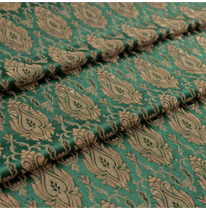 Stof-brokaat-110cm-groen-champagne-indisch