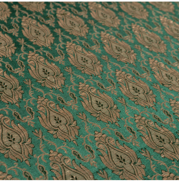 Stof-brokaat-110cm-groen-champagne-indisch