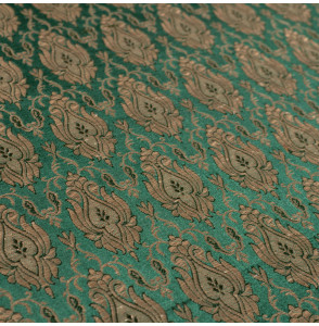 Stof-brokaat-110cm-groen-champagne-indisch