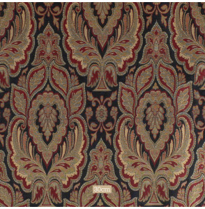Stof-brokaat-110cm-zwart-rood-en-goud--indisch