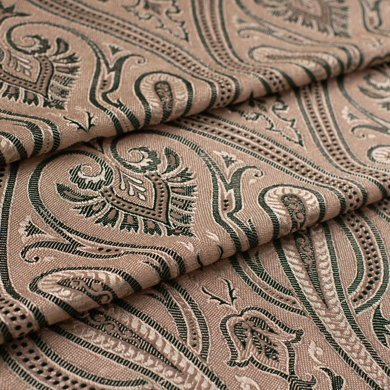 Stof-brokaat-110cm-groen-champagne-indisch