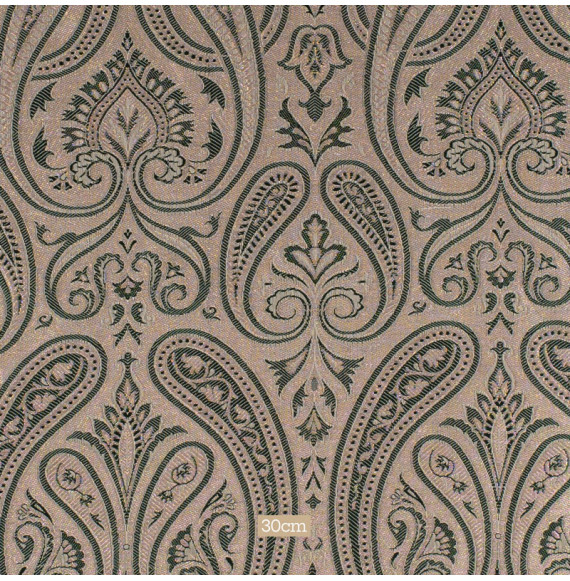 Stof-brokaat-110cm-groen-champagne-indisch