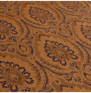 Stof-brokaat-110cm-indisch-blauw-en-goud