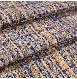 Tissu-tweed-viscose-Shalimar-parme-bleu-et-ocre