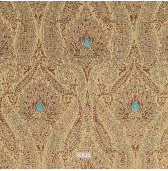 Stof-brokaat-90cm-oker-en-goud-cachemire