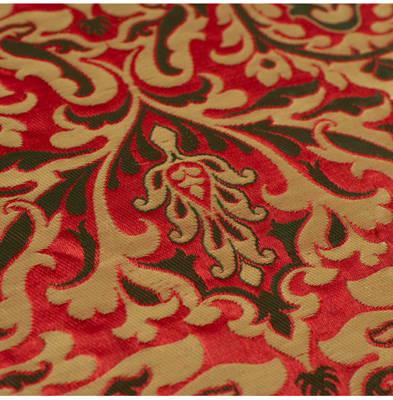 Tissu-brocard-90cm-vert-rouge-et-or-arabesque