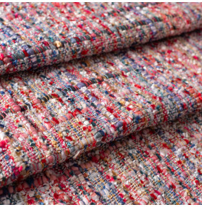 Tissu-tweed-viscose-Shalimar-bleu-et-rose-pâle