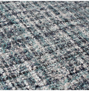 Tissu-tweed-viscose-Shalimar-turquoise-et-gris