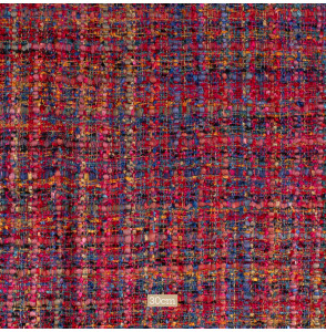 Tissu-tweed-viscose-Shalimar-rouge-multicolore