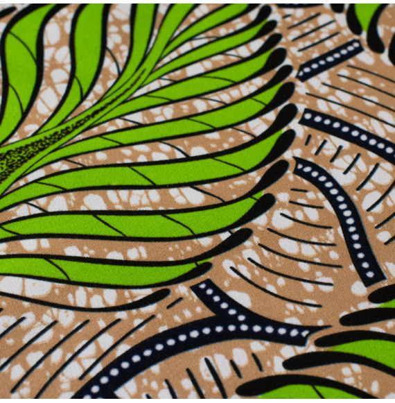 Stof-waxstijl-beige-bladeren-groen