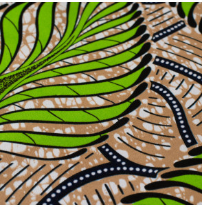 Stof-waxstijl-beige-bladeren-groen