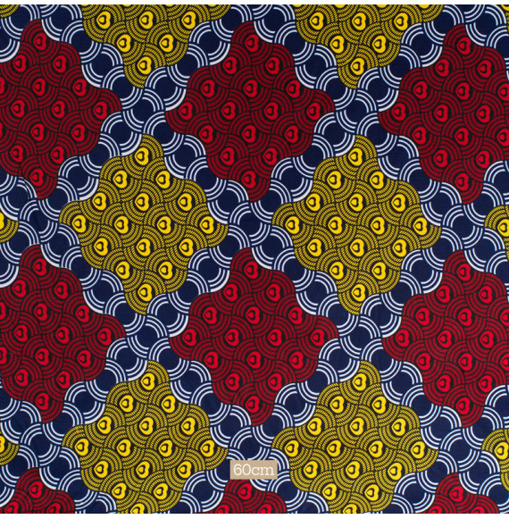 Tissu-esprit-wax-géométrique-bleu-rouge-et-jaune