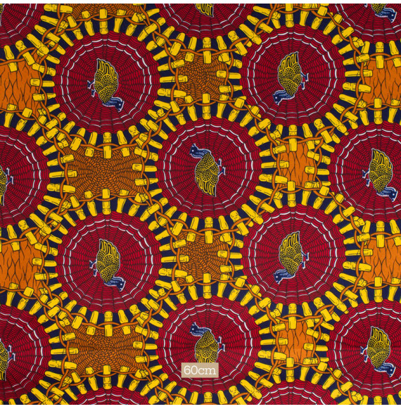 Tissu-esprit-wax-oiseaux-bleu-rouge-et-jaune
