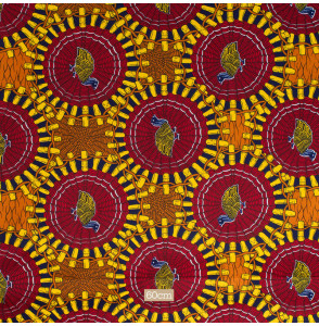 Tissu-esprit-wax-oiseaux-bleu-rouge-et-jaune