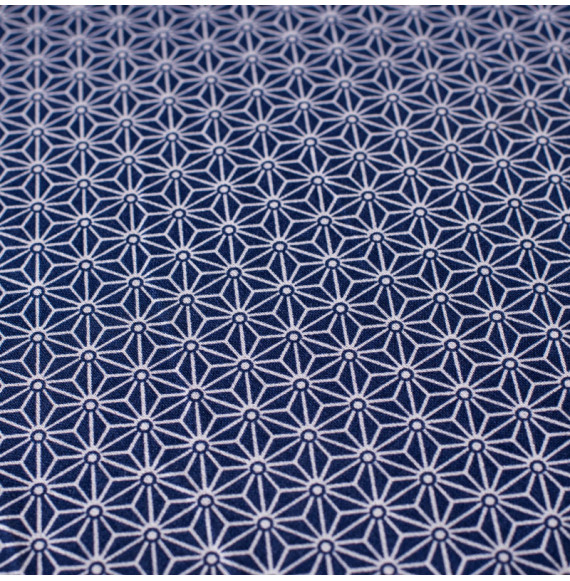 Tissu-coton-bleu-Géométrique